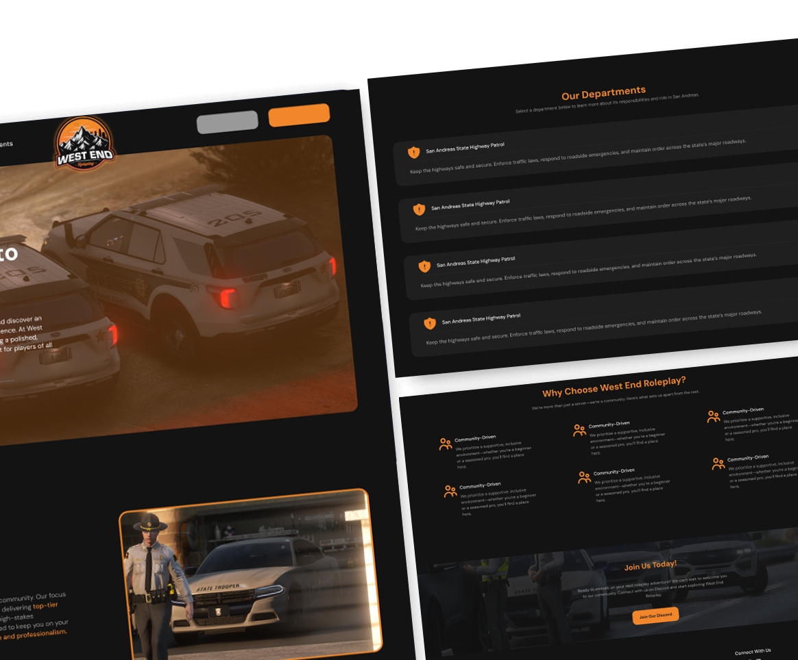 West End Roleplay is a GTA V Roleplay community that aims to provide a realistic and immersive roleplay